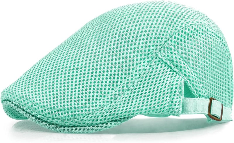 Xinveen Men's Mesh Cap Breathable Summer Newsboy Hat Adjustable Beret Ivy Cap Irish Cabbie Driving Hunting Hats - Image 1